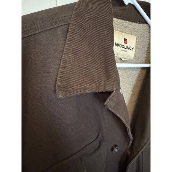 Vintage Woolrich Telluride Jacket Brown Sherpa Fleece Lined Canvas Barn Coat M - Picture 2 of 7
